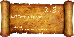 Kürthy Emese névjegykártya